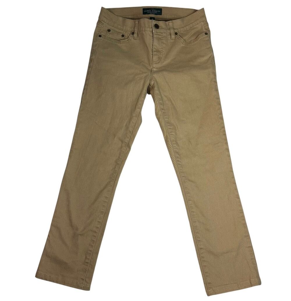 RALPH LAUREN MODERN STRECH TAN JEANS SIZE 4 PETITE